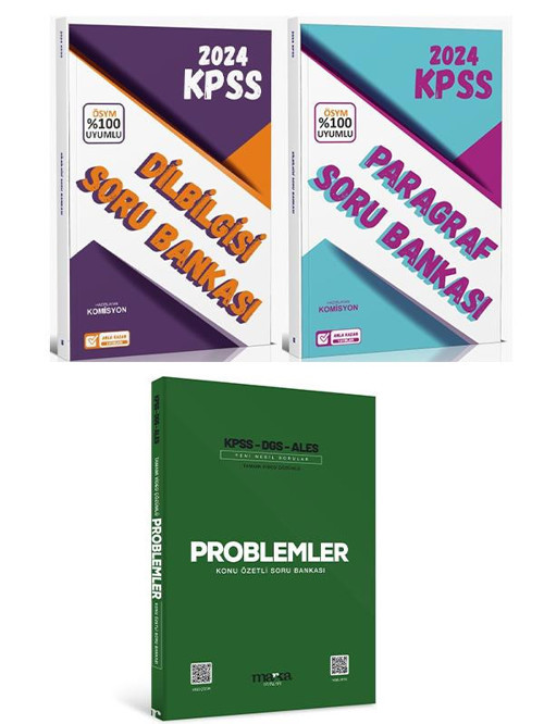 2024 Marka Yayınları KPSS Problem Soru Bankası ve Anla Kazan KPSS Paragraf Problem Soru 3 lü Set