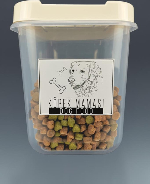 Multibox Köpek Maması Etiketli Saklama Kabı 10 Lt Krem – 00766 C320.037