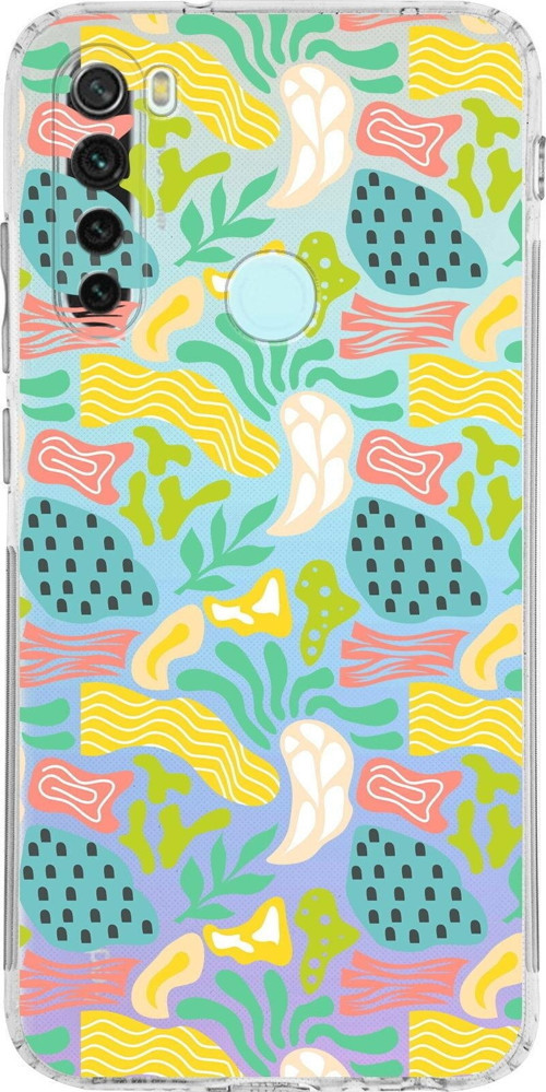 Xiaomi Redmi Note 8 Uyumlu Kamera Korumalı Kapak Memphis Desen Tasarımlı Şeffaf Kılıf