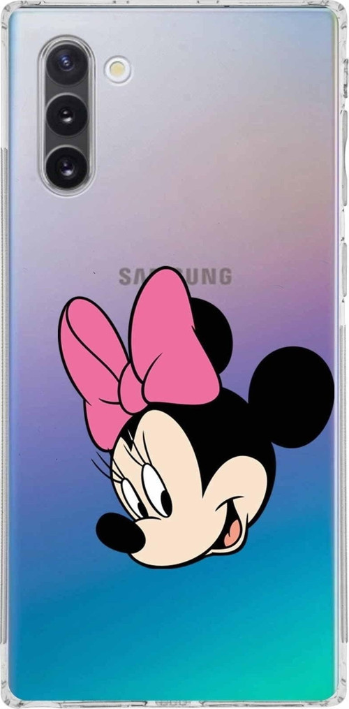 Samsung Galaxy Note 10 Kamera Korumalı Kapak Minnie Mouse Tasarımlı Şeffaf Kılıf
