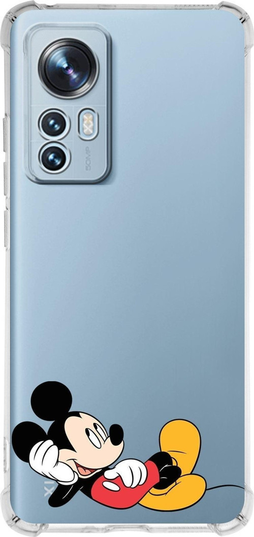 Xiaomi Mi 12 Pro Uyumlu Köşe Korumalı Antişok Kapak Mickey Mouse Tasarımlı Şeffaf Kılıf