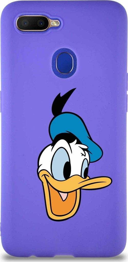 Oppo A5S Soft Premier Kapak Donald Duck-A Tasarımlı Silikon Kılıf - Mor