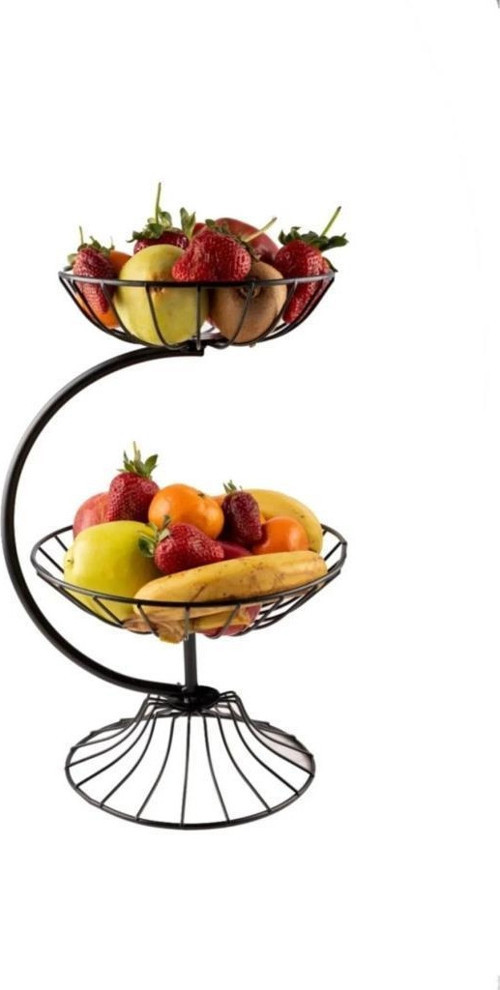 C Model 2 Katlı Metal Meyvelik Siyah - Nİ21MYV008