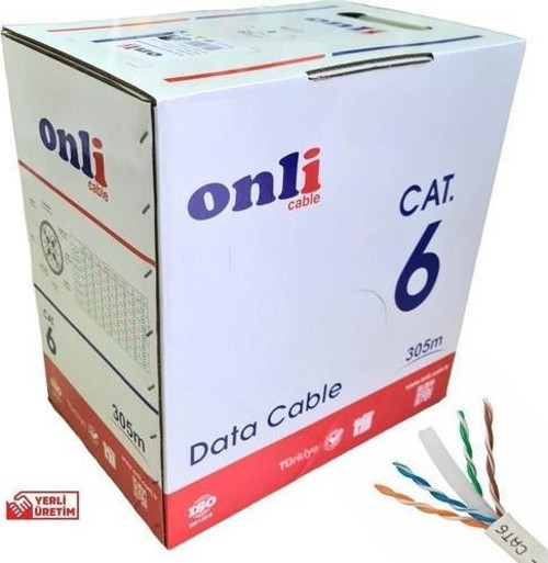 Cat6 (U-Utp) 23 Awg Data Kablosu 305 Mt Kutulu
