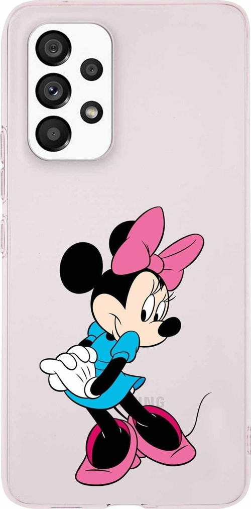Samsung Galaxy A33 Kapak Minnie Mouse Tasarımlı Şeffaf Silikon Kılıf