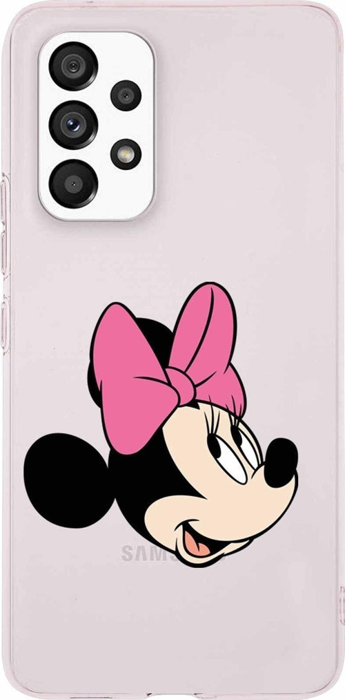 Samsung Galaxy A33 Kapak Minnie Mouse Tasarımlı Şeffaf Silikon Kılıf