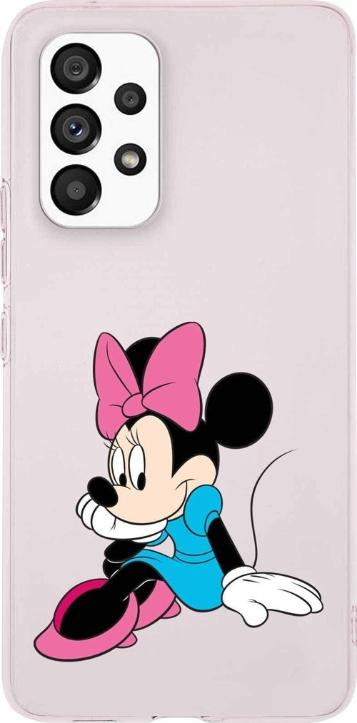 Samsung Galaxy A33 Kapak Minnie Mouse Tasarımlı Şeffaf Silikon Kılıf