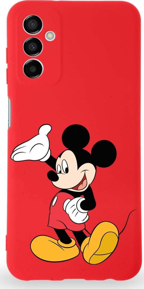 Samsung Galaxy A04S Uyumlu Lansman Kılıf Altı Kapalı Içi Kadife Mickey Mouse-C Tasarımlı Kapak