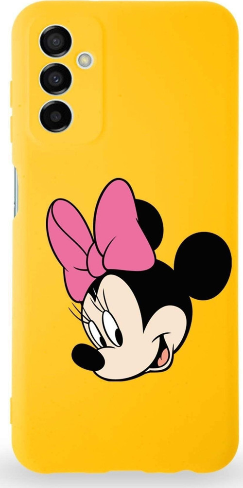Samsung Galaxy M13 Uyumlu Lansman Kılıf Altı Kapalı Içi Kadife Minnie Mouse-B Tasarımlı Kapak