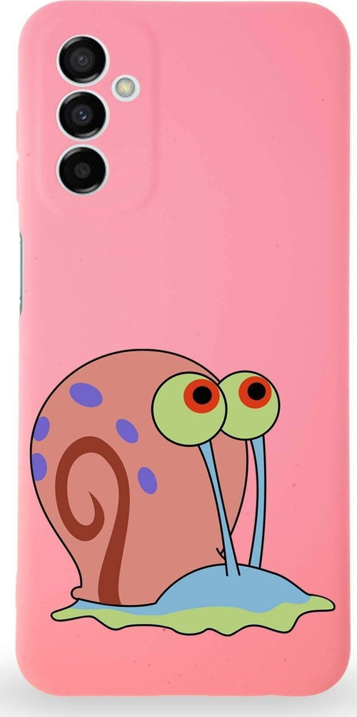 Samsung Galaxy M23 Uyumlu Lansman Kılıf Altı Kapalı Içi Kadife Salyangoz Gary Tasarımlı Kapak