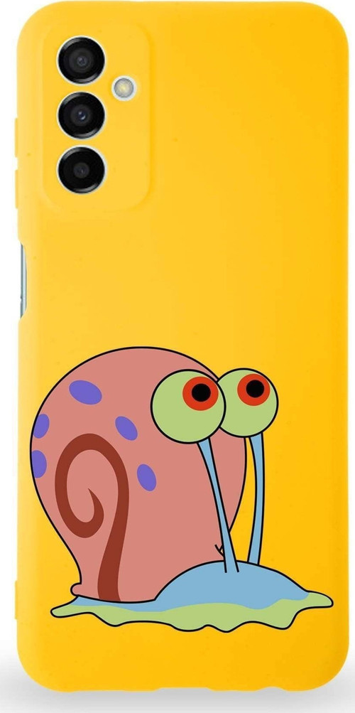 Samsung Galaxy M23 Uyumlu Lansman Kılıf Altı Kapalı Içi Kadife Salyangoz Gary Tasarımlı Kapak