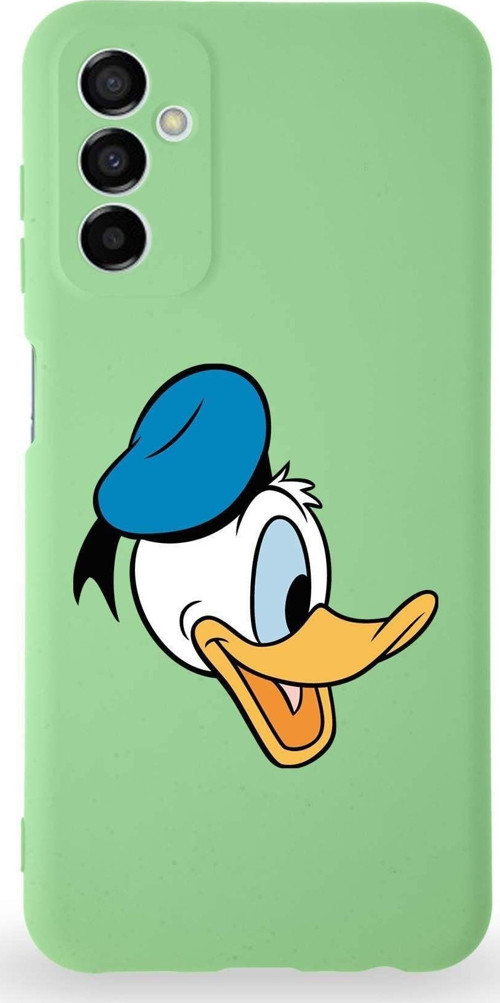 Samsung Galaxy M23 Uyumlu Lansman Kılıf Altı Kapalı Içi Kadife Donald Duck-F Tasarımlı Kapak
