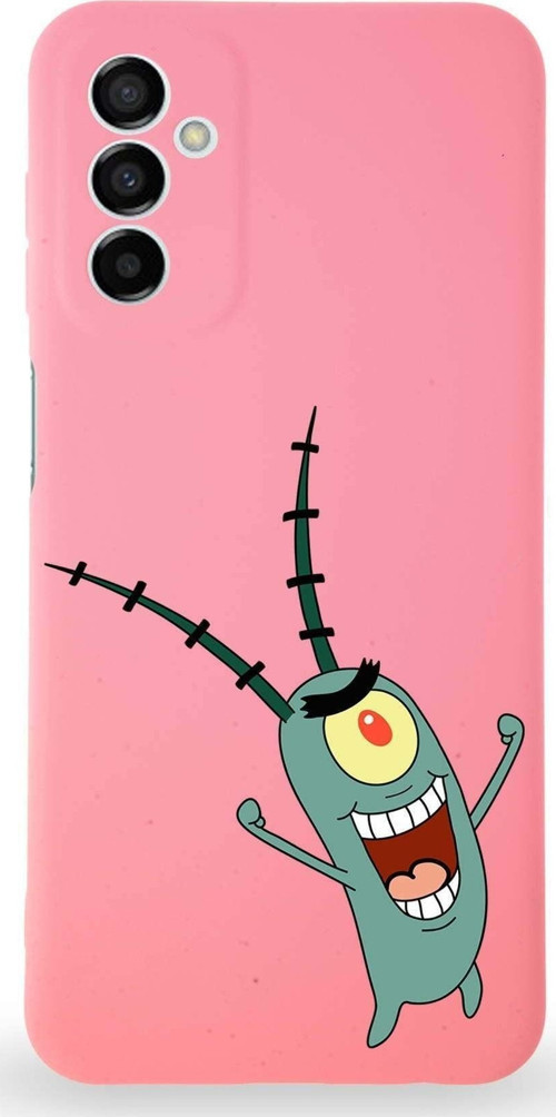 Samsung Galaxy M23 Uyumlu Lansman Kılıf Altı Kapalı Içi Kadife Plankton Tasarımlı Kapak