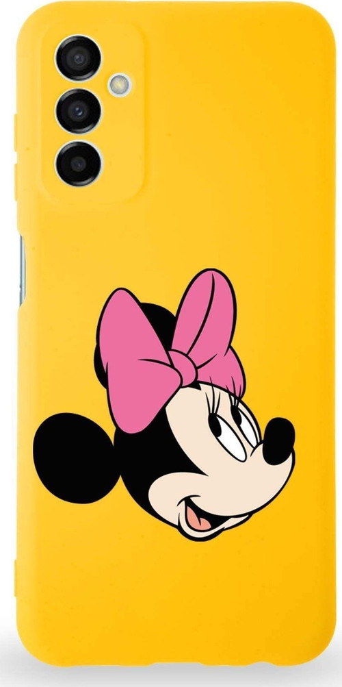 Samsung Galaxy M23 Uyumlu Lansman Kılıf Altı Kapalı Içi Kadife Minnie Mouse-A Tasarımlı Kapak