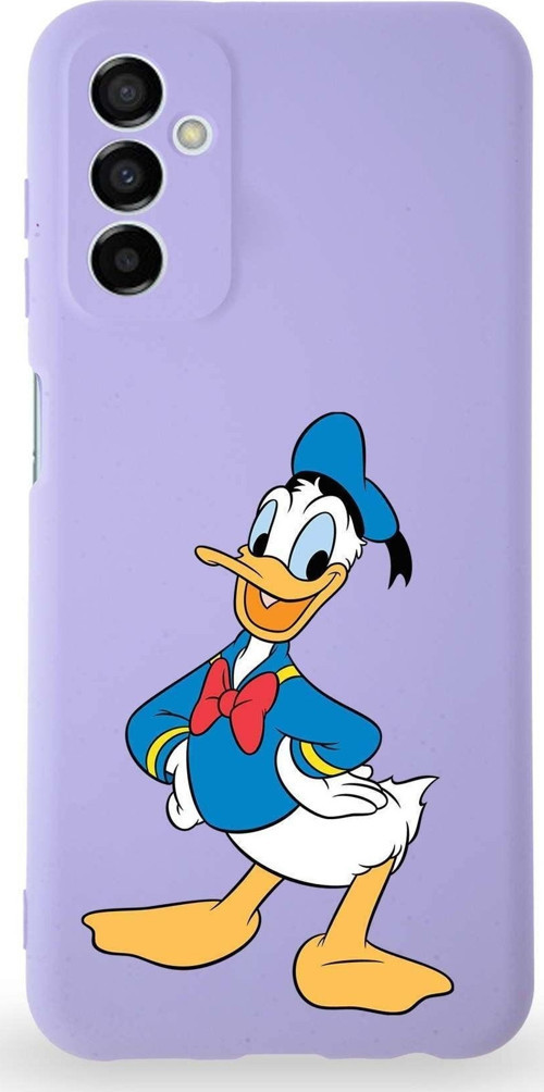 Samsung Galaxy M23 Uyumlu Lansman Kılıf Altı Kapalı Içi Kadife Donald Duck-C Tasarımlı Kapak