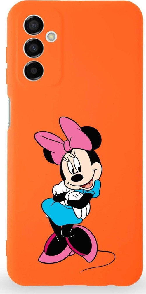 Samsung Galaxy M23 Uyumlu Lansman Kılıf Altı Kapalı Içi Kadife Minnie Mouse-D Tasarımlı Kapak