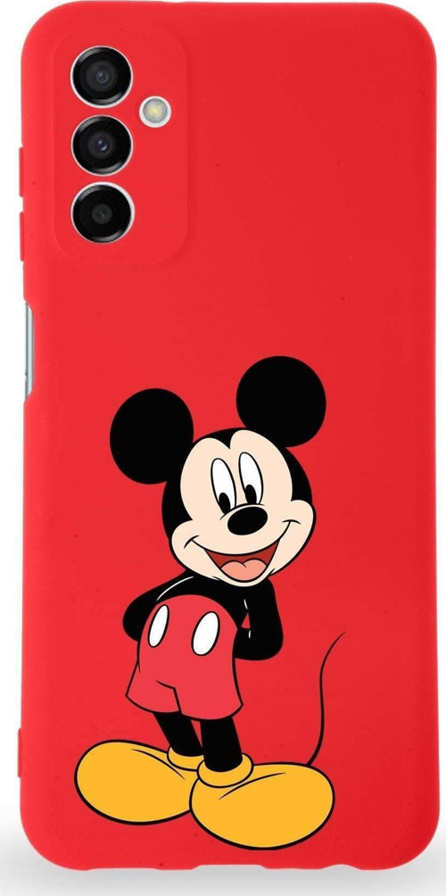 Samsung Galaxy M23 Uyumlu Lansman Kılıf Altı Kapalı Içi Kadife Mickey Mouse-B Tasarımlı Kapak
