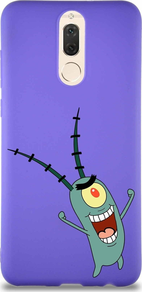 Huawei Mate 10 Lite Soft Premier Kapak Plankton Tasarımlı Silikon Kılıf - Mor