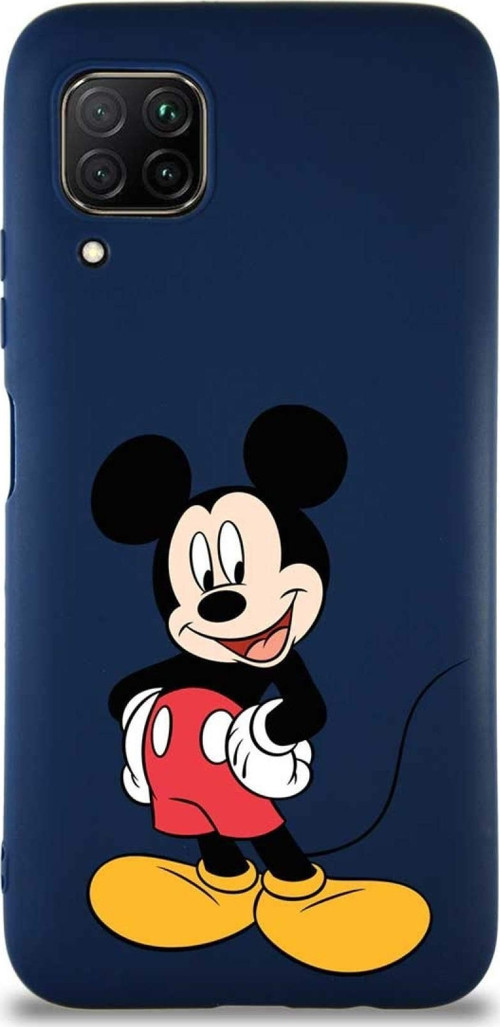 Huawei P40 Lite Soft Premier Kapak Mickey Mouse-E Tasarımlı Silikon Kılıf - Lacivert