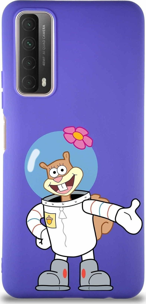 Huawei P Smart 2021 Soft Premier Kapak Sandy Tasarımlı Silikon Kılıf - Mor
