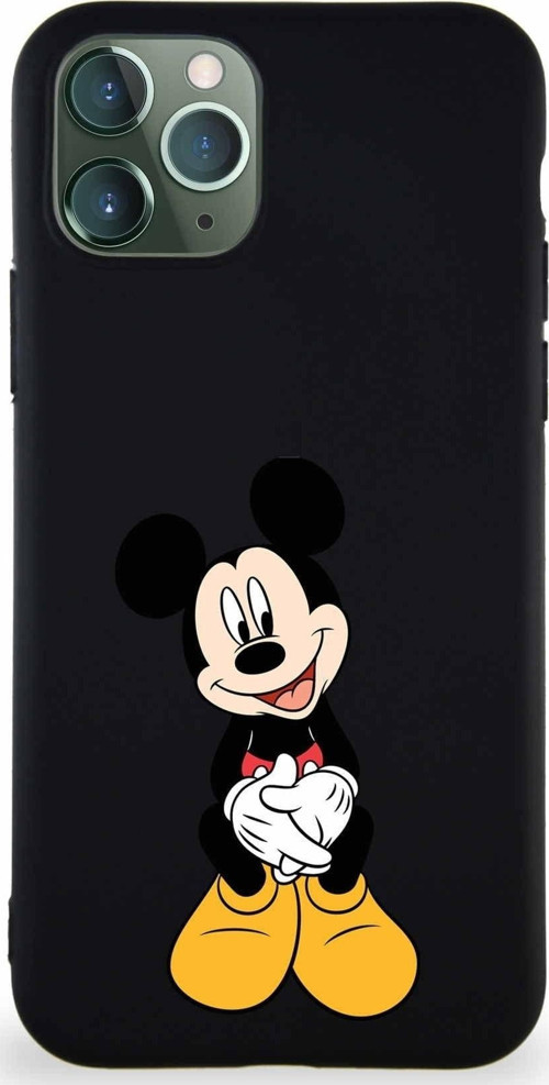 Iphone 11 Pro Soft Premier Kapak Mickey Mouse-A Tasarımlı Silikon Kılıf - Siyah