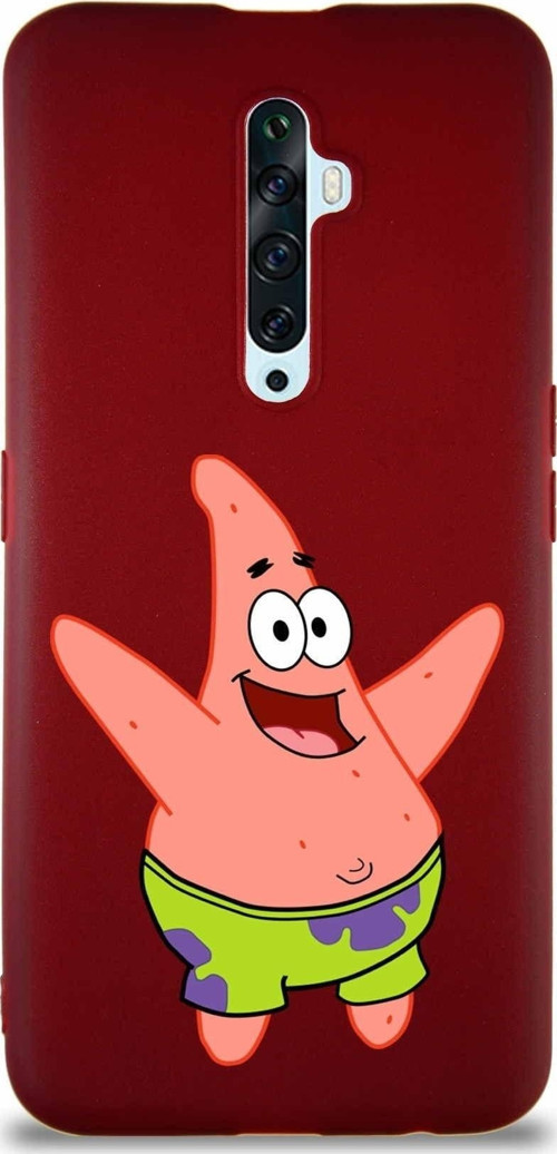 Oppo Reno 2Z Soft Premier Kapak Patrick Yıldız Tasarımlı Silikon Kılıf - Mürdüm