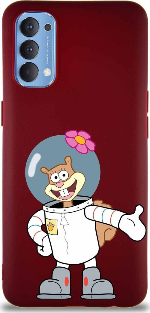 Oppo Reno 4 Soft Premier Kapak Sandy Tasarımlı Silikon Kılıf - Mürdüm