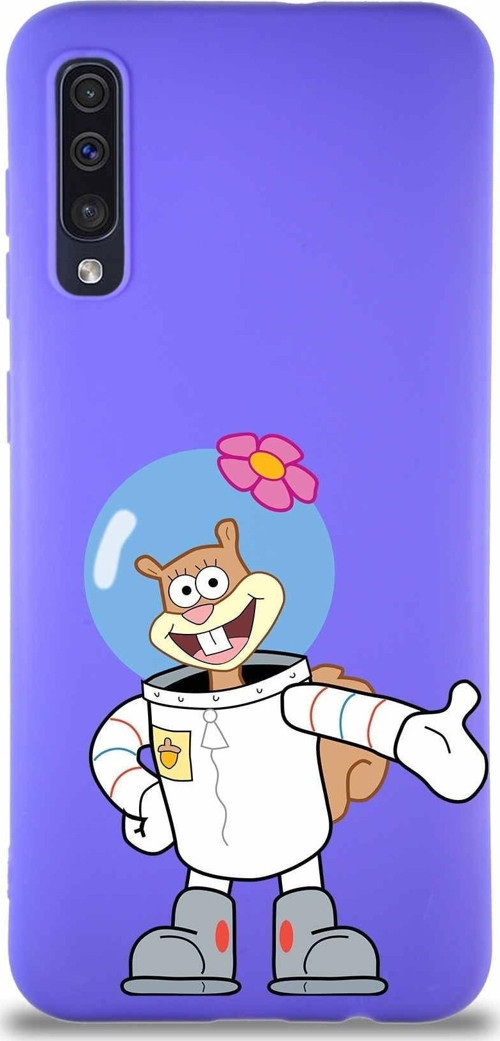 Samsung Galaxy A50 Soft Premier Kapak Sandy Tasarımlı Silikon Kılıf - Mor
