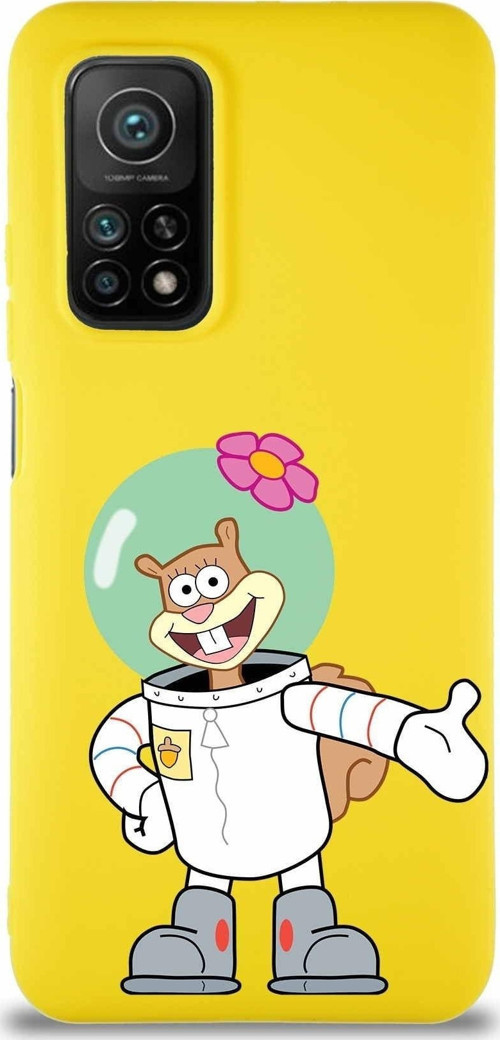 Xiaomi Mi 10T Pro Soft Premier Kapak Sandy Tasarımlı Silikon Kılıf - Sarı