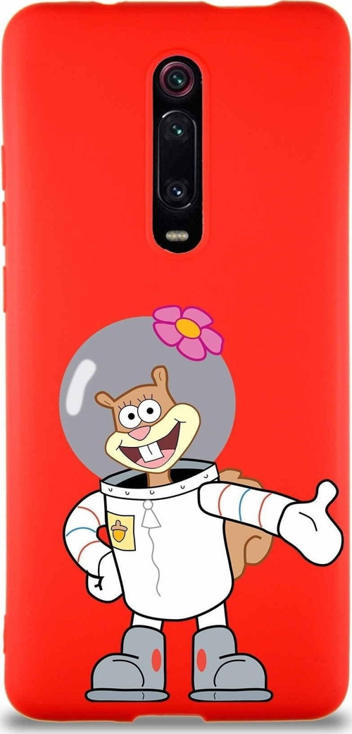 Xiaomi Mi 9T Pro Soft Premier Kapak Sandy Tasarımlı Silikon Kılıf - Kırmızı