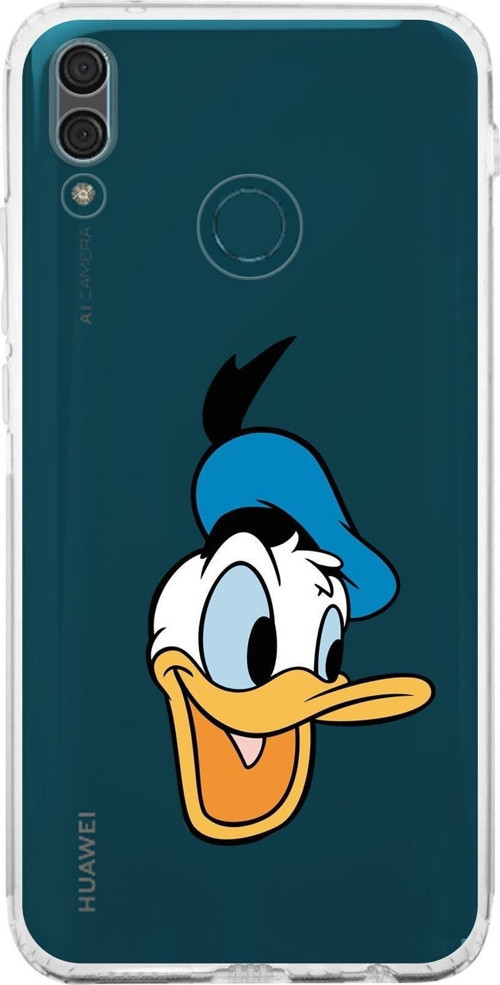 Huawei Y9 2019 Kamera Korumalı Kapak Donald Duck Tasarımlı Şeffaf Kılıf