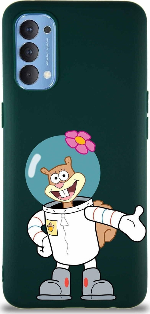 Oppo Reno 4 Soft Premier Kapak Sandy Tasarımlı Silikon Kılıf - Yeşil
