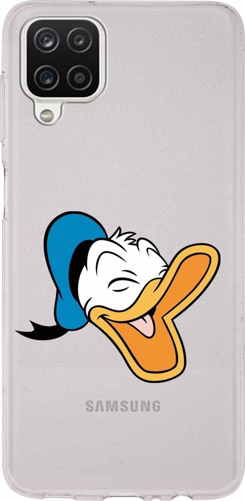 Samsung Galaxy A12 Kapak Donald Duck Tasarımlı Şeffaf Silikon Kılıf
