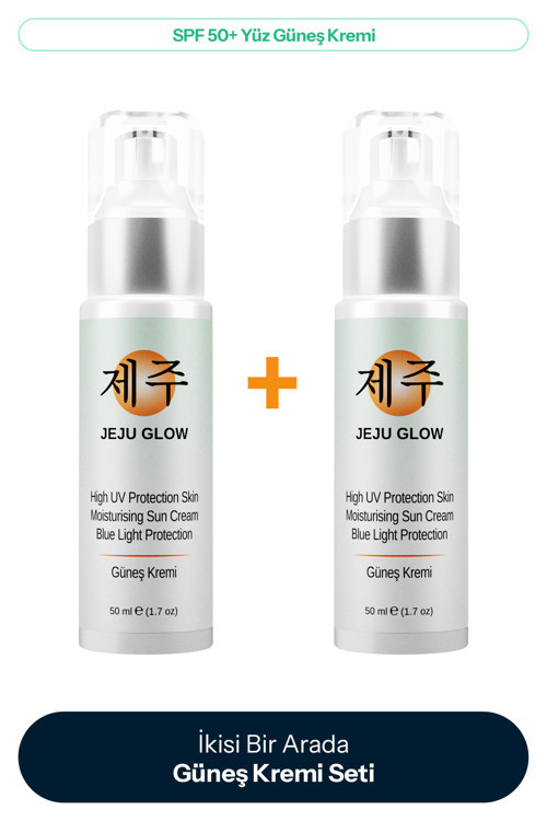 50 Spf Yüz Güneş Kremi Mavi Işık Koruması + C Vitamini + Yoğun Nem 2 Li Paket