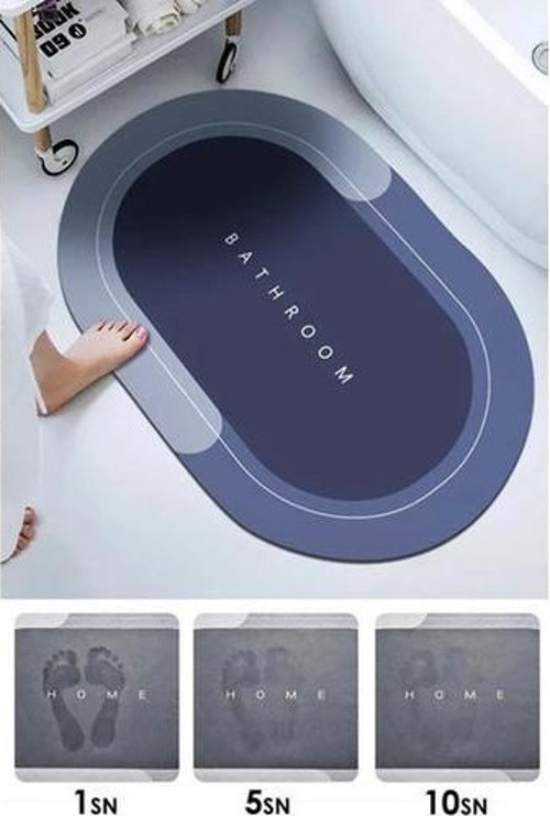 Süper Su Emici Kaymaz Tabanlı Banyo Paspası ( 80*50 )cm