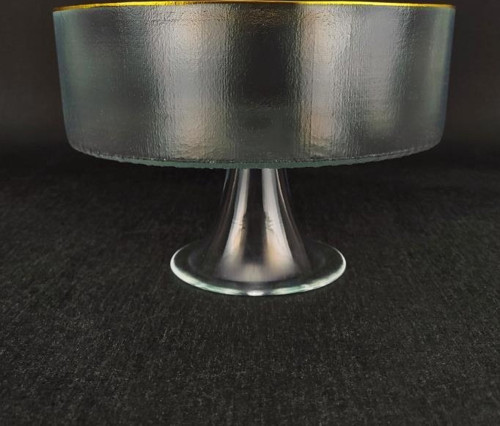 Rexy Ayaklı Cam Sunumluk Kurabiyelik ve Meyvelik Gold Rim 24 Cm – 16725A C320.045