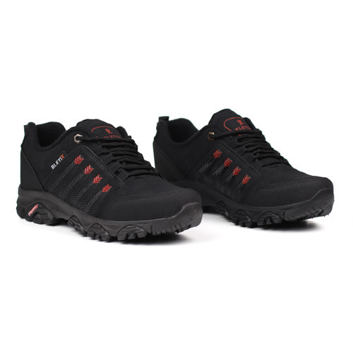 Erkek Siyah Kırmızı Outdoor Trekking Ayakkabı Kaymaz Taban Suya Dayanıklı Hafif Rahat Günlük Yürüyüş ve Dağ Spor Ayakkabısı