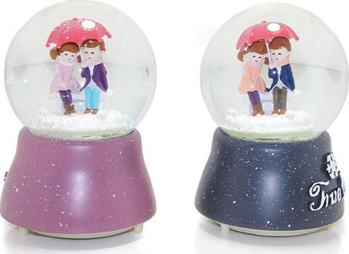 1 Adet Işıklı Müzikli Püskürtmeli Kar Küresi 16 cm