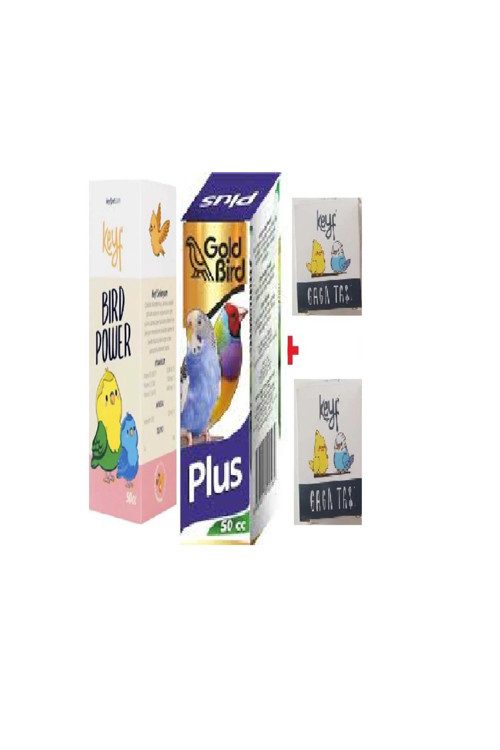 Muhabbet Kuşu Kızgınlaştırıcı Bırd Power 50 Cc + Muhabbet Kuşu Multivitamin 50Cc+ 2 Adet Gaga Taşı