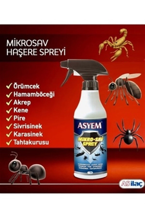 Mikro Sav Sprey(Kene-Hamam Böceği-Akrep-Örümcek-Pire-Sivrisinek -Karasinek -Tahtakurusu ) Insektisit