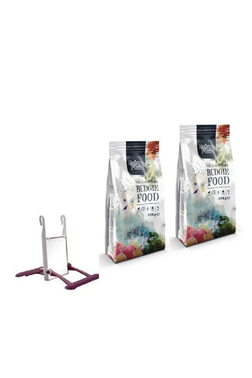 Nature Plan Premium Muhabbet Kuşu Yemi 500 Gr X 2 Adet +Muhabbet Kuşu Aynalı Salınğaç X1 Adet