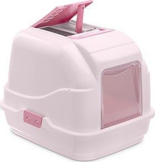 Easy Cat Kapalı Kedi Tuvaleti Pembe Kilitli
