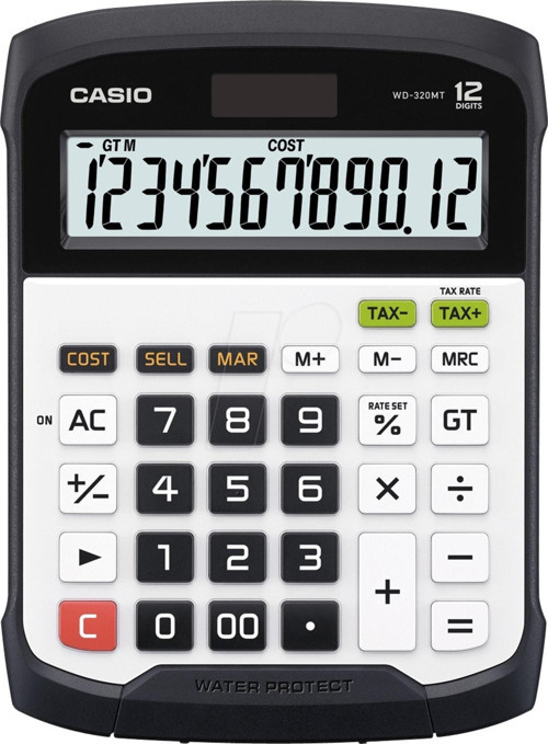 Oem Casio Wd-320mt 12 Hane Suya-toza Dayanıklı Masa Üstü Hesap Makinesi