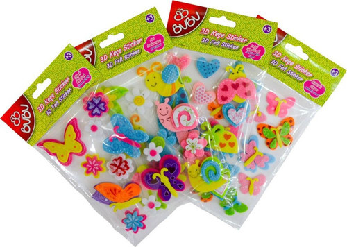 Stickers 3D Keçe Küçük Karışık Bubu-Sts009