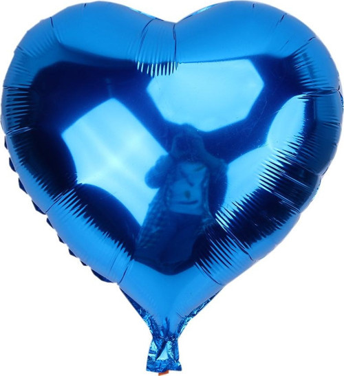 Parti Malzemesi Kalp Balon Folyo Mavi 45 cm 18 inç
