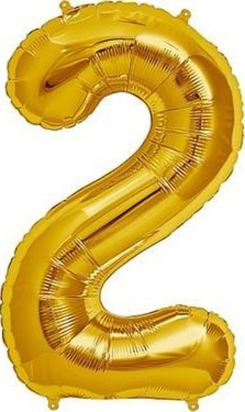 Parti Şekilli Supershape Gold Rakam Folyo Balon 2 Numara