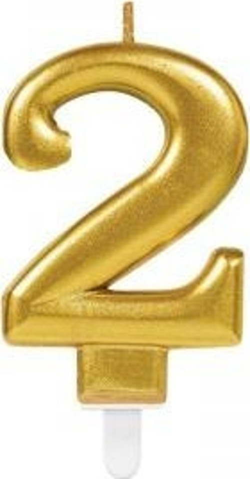 Parti Akseusar Parti Malzemeleri 2 Rakam Mum Gold Renk