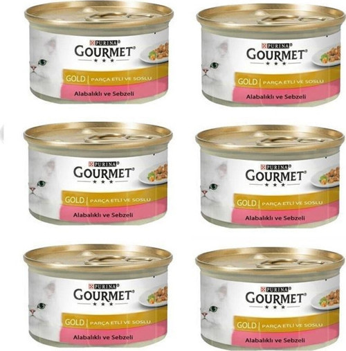 Parça Etli Soslu Alabalık Sebzeli Kedi Konservesi 85 Gr 6 adet