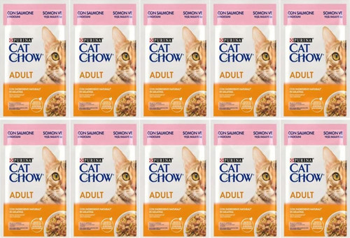 Cat Chow Somonlu Yetişkin Kedi Konserve Maması 85 Gr*10 Adet