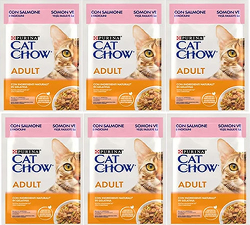 Cat Chow Somonlu Yetişkin Kedi Konserve Maması 85 Gr*6 Adet